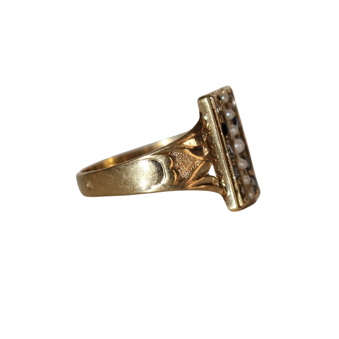 Bague en or jaune et en perles et pierres - Castafiore