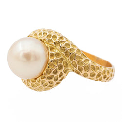 Bague en or jaune et perle - Castafiore