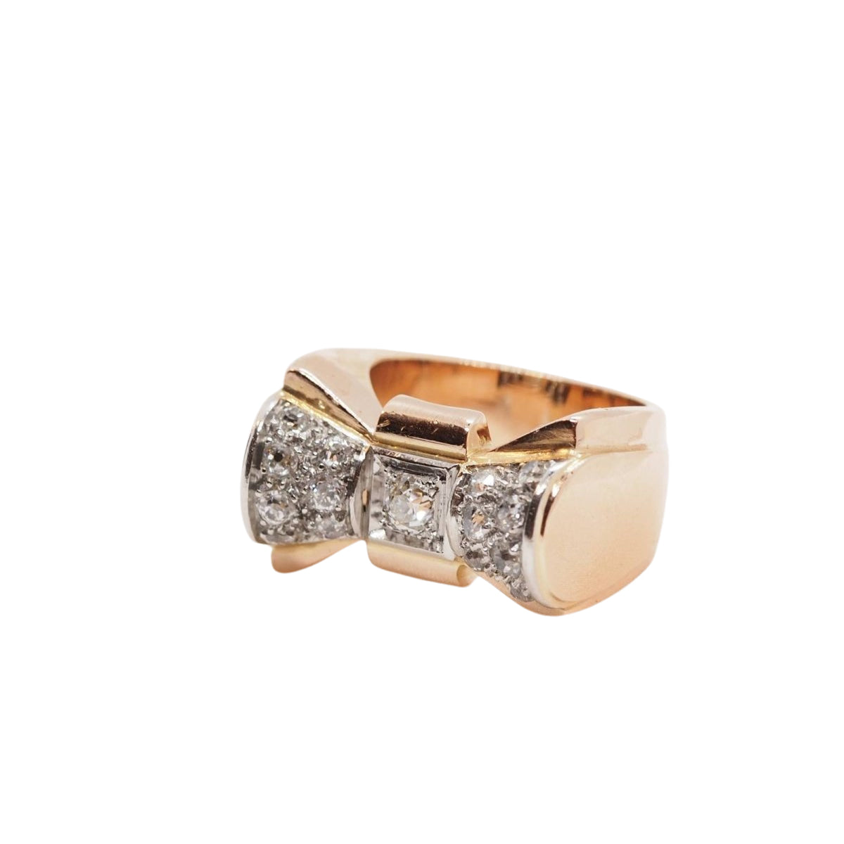 Bague en or jaune et platine, diamants - Castafiore