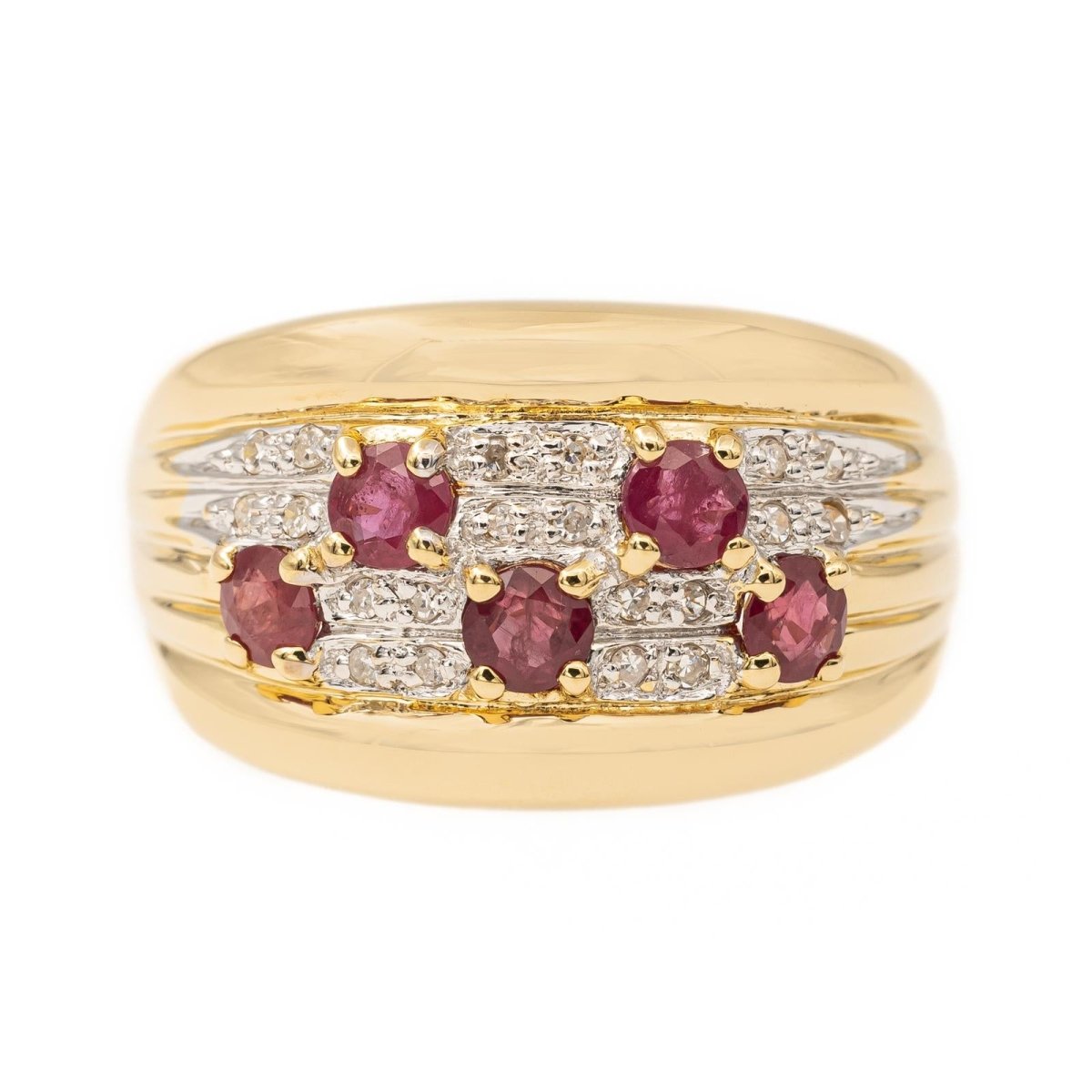 Bague en or jaune et rubis - Castafiore