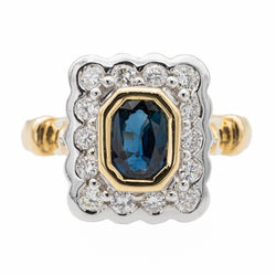 Bague en or jaune et saphir - Castafiore