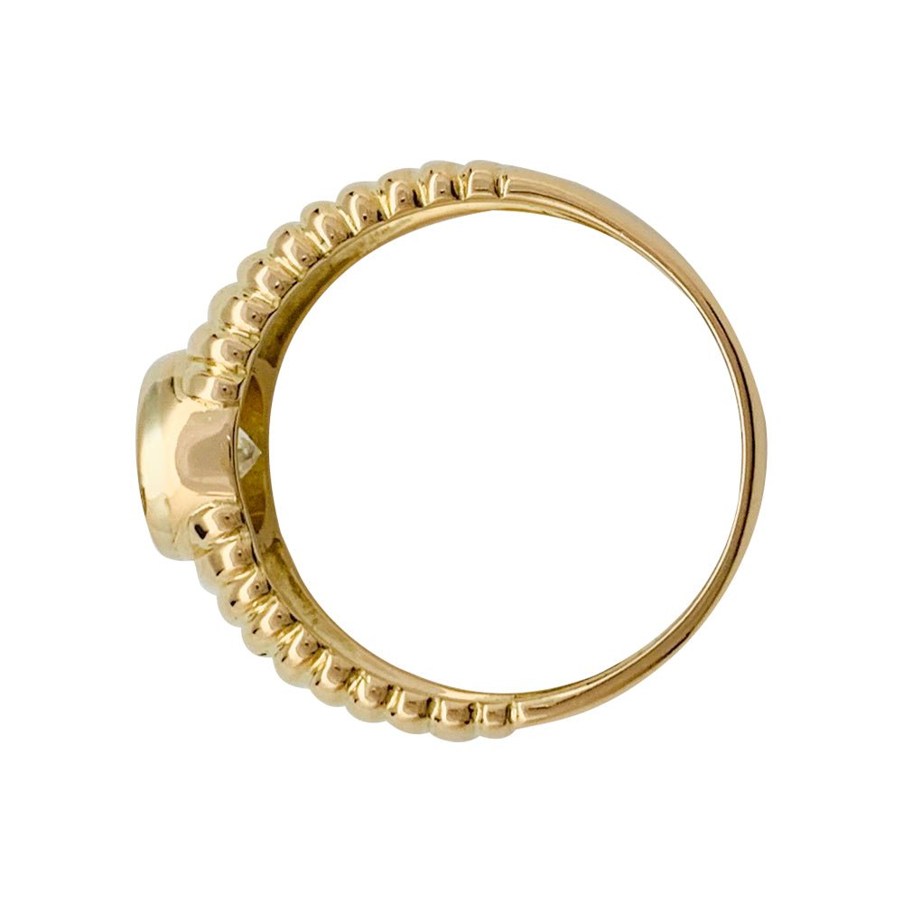 Bague en or jaune godronné et diamant - Castafiore