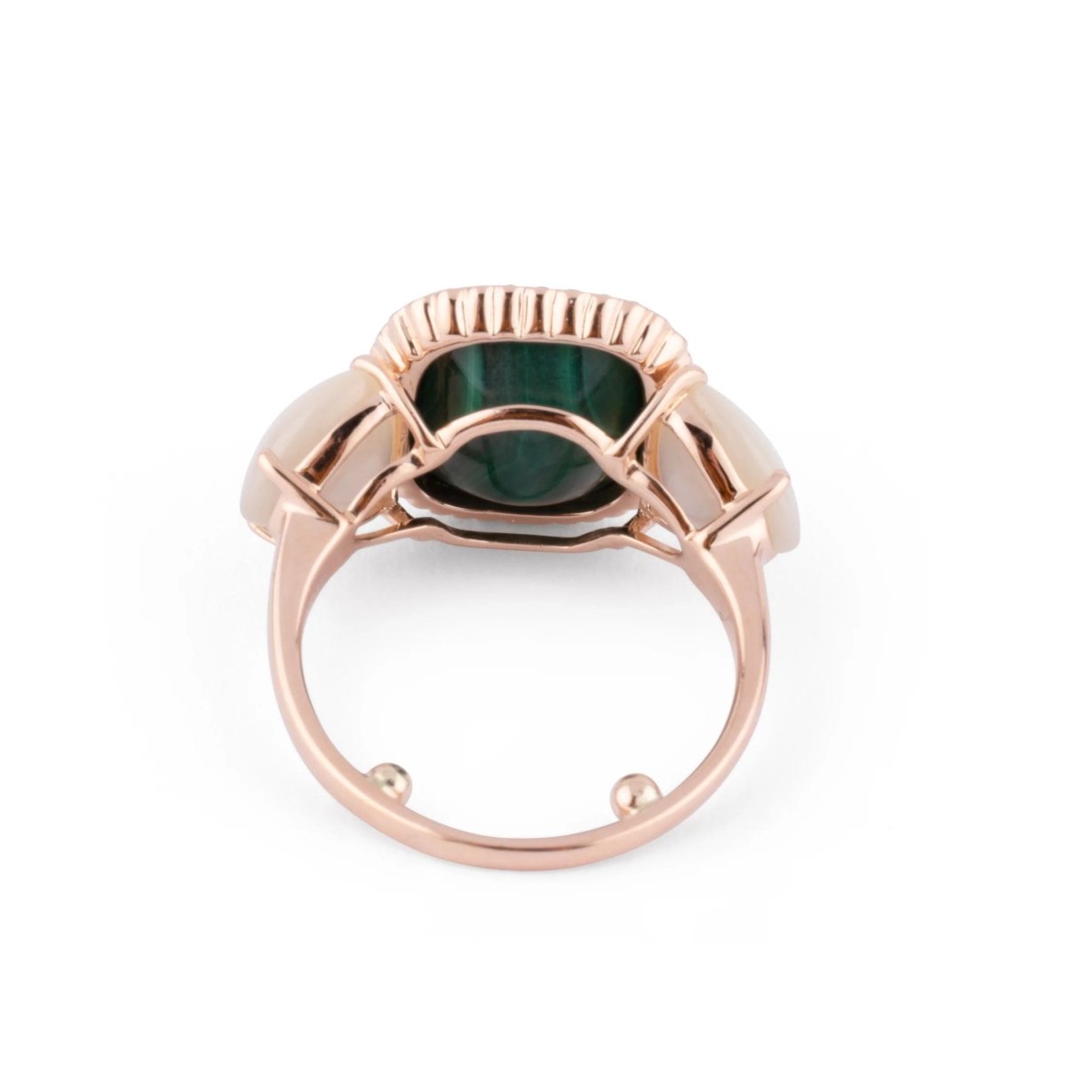Bague en or jaune malachite,nacre et diamants - Castafiore