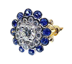 Bague en or jaune, or blanc, saphirs et diamants - Castafiore