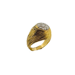 Bague en or jaune, platine et diamants - Castafiore