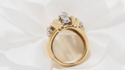 Bague en or jaune, platine et diamants - Castafiore