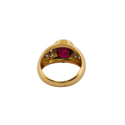 Bague en or jaune, rubis et diamants - Castafiore