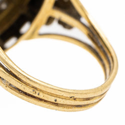 Bague en or jaune, saphir et diamants - Castafiore