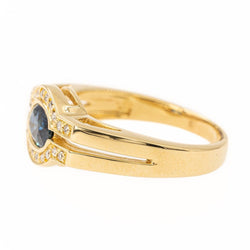 Bague en or jaune, saphir et diamants - Castafiore