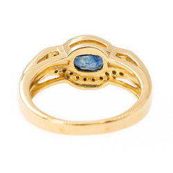 Bague en or jaune, saphir et diamants - Castafiore