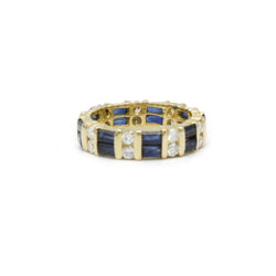Bague en or jaune, saphirs et diamants - Castafiore