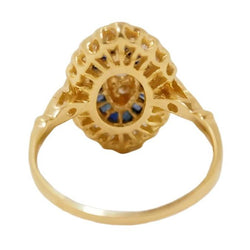 Bague en or jaune, saphirs et diamants - Castafiore