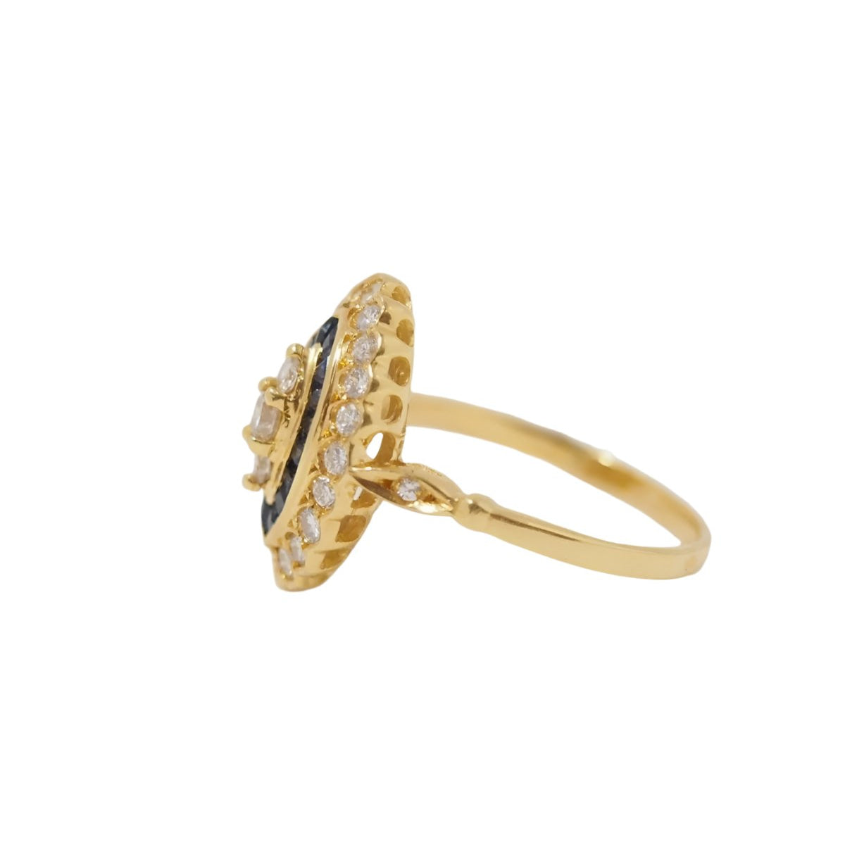 Bague en or jaune, saphirs et diamants - Castafiore