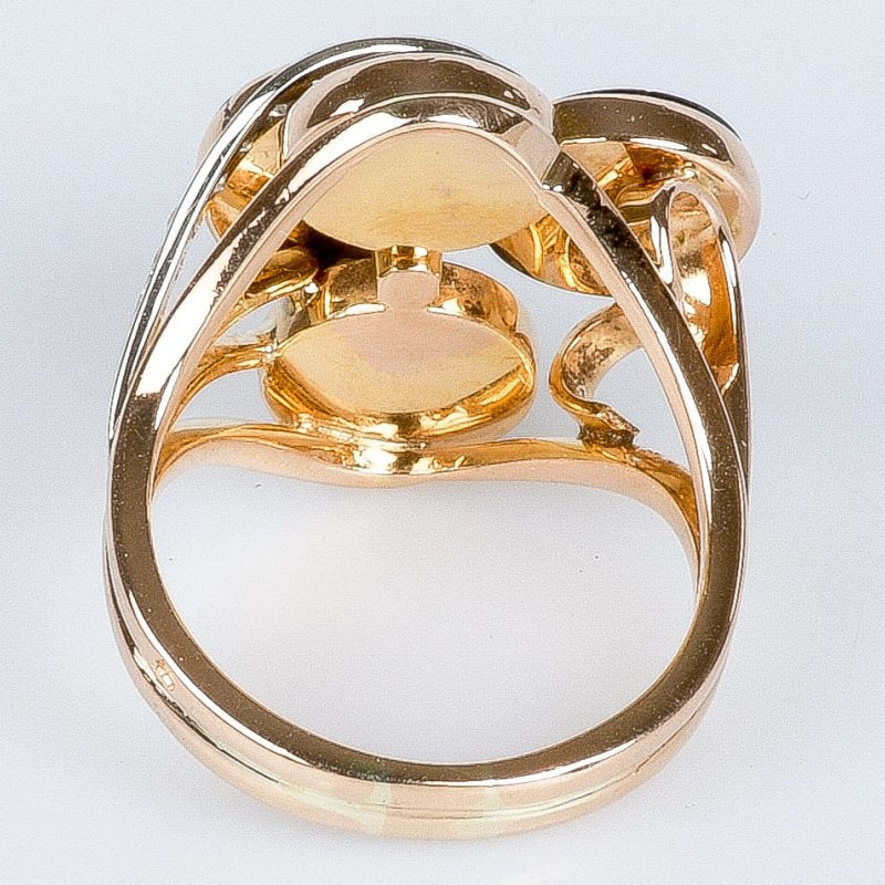 Bague en or rose à décor d' onyx et diamants - Castafiore