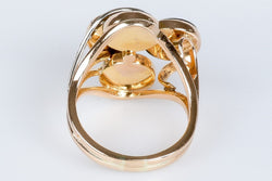 Bague en or rose à décor d' onyx et diamants - Castafiore