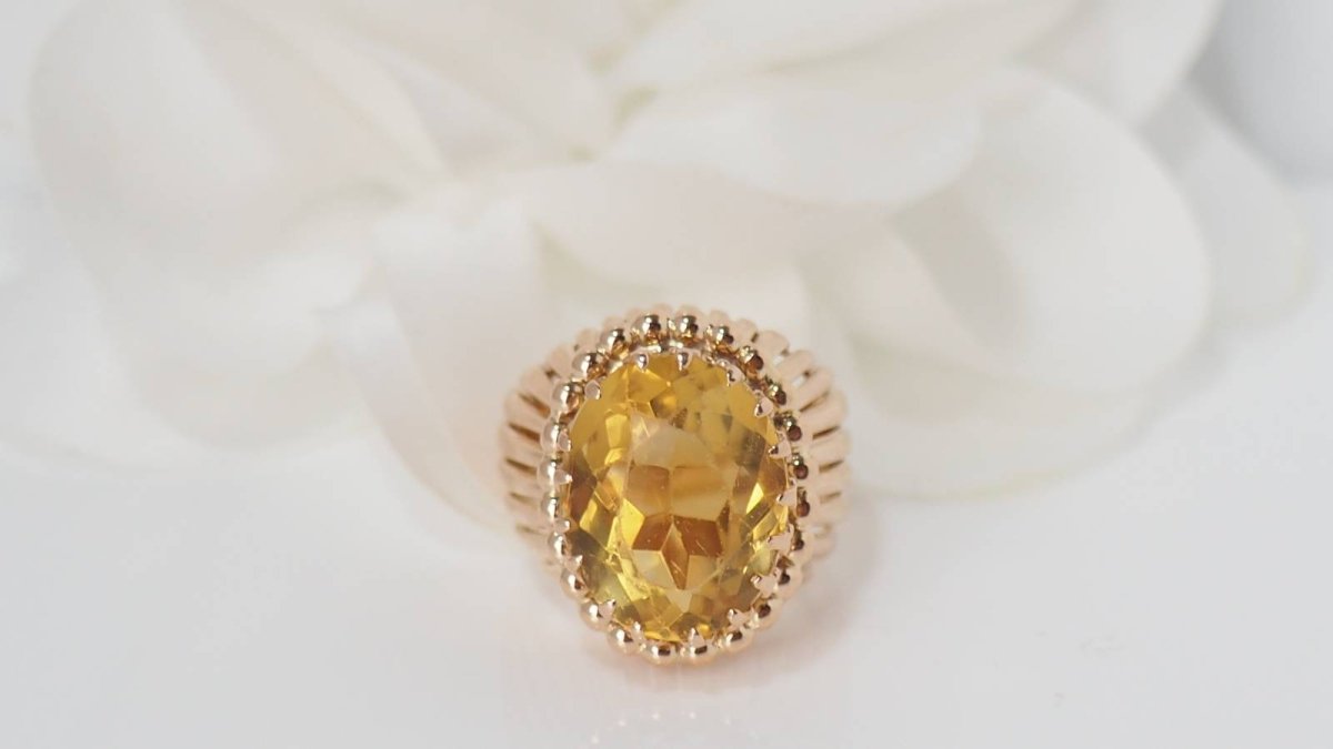 Bague en or rose et citrine - Castafiore