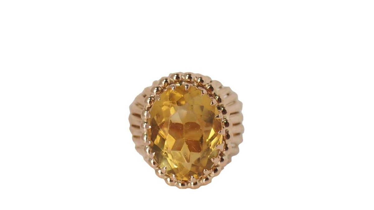 Bague en or rose et citrine - Castafiore