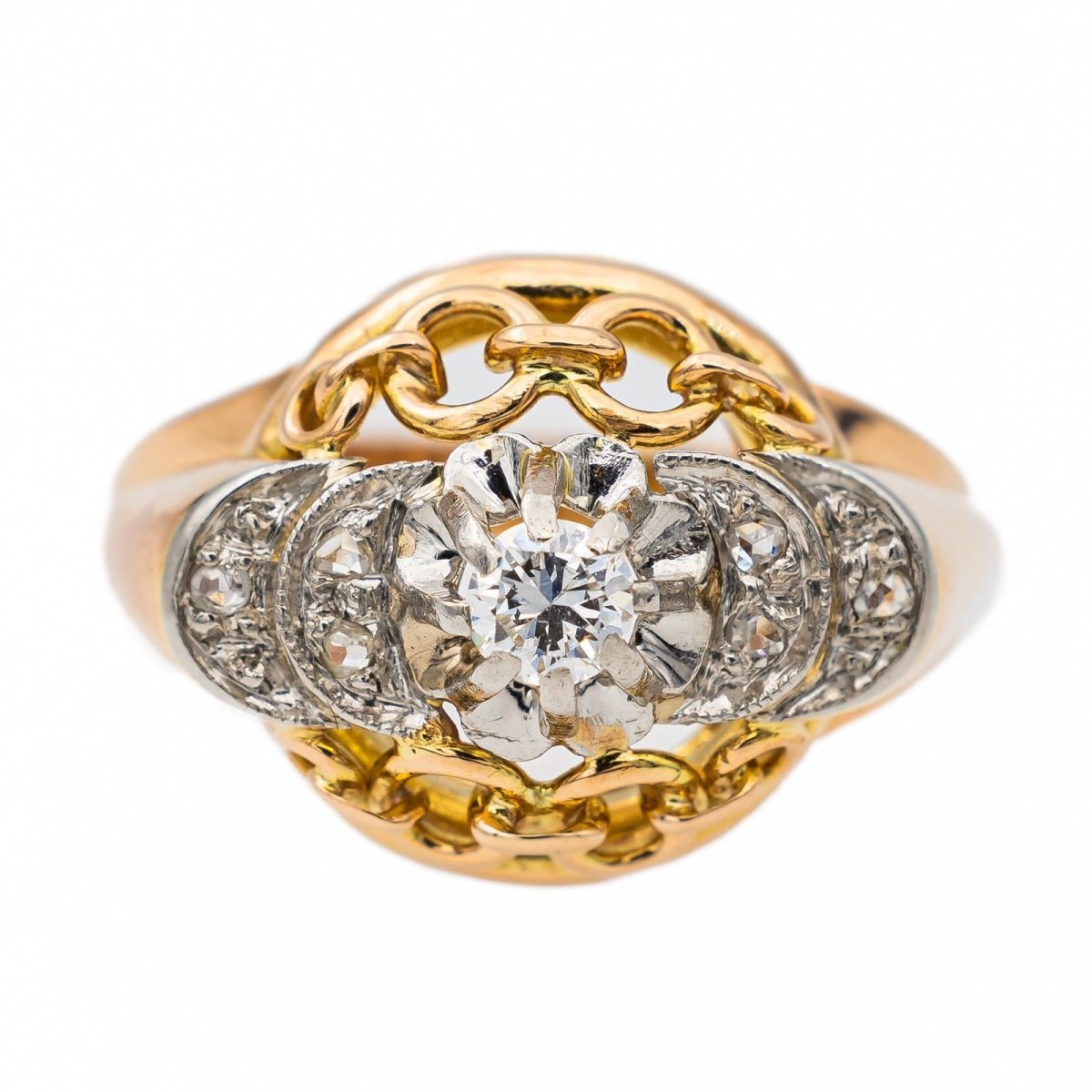 Bague en or rose et diamant - Castafiore