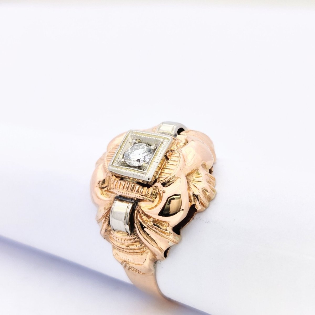 BAGUE EN OR ROSE ET DIAMANT - Castafiore