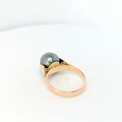 Bague en or rose et perle grise - Castafiore