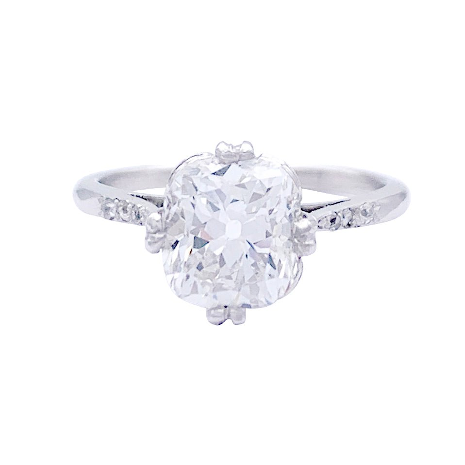 Bague en platine, diamant taille ancienne. - Castafiore