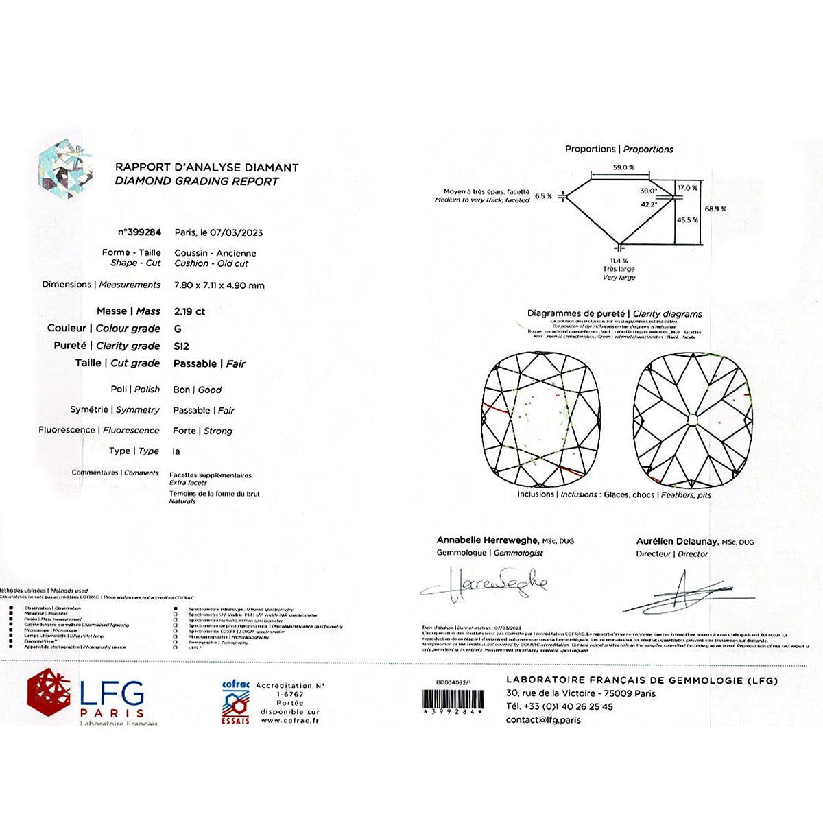 Bague en platine, diamant taille ancienne. - Castafiore