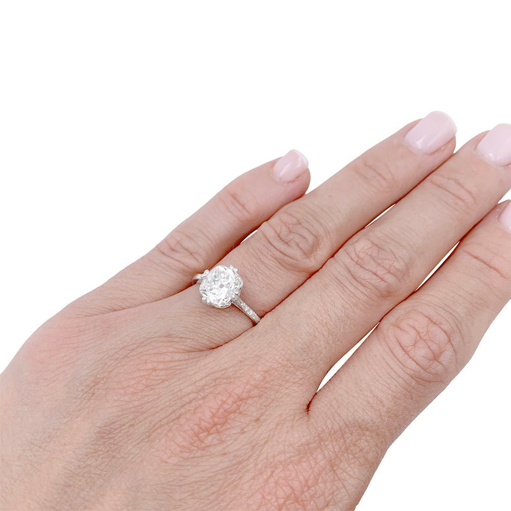 Bague en platine, diamant taille ancienne. - Castafiore