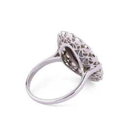 Bague en platine diamants et opale - Castafiore