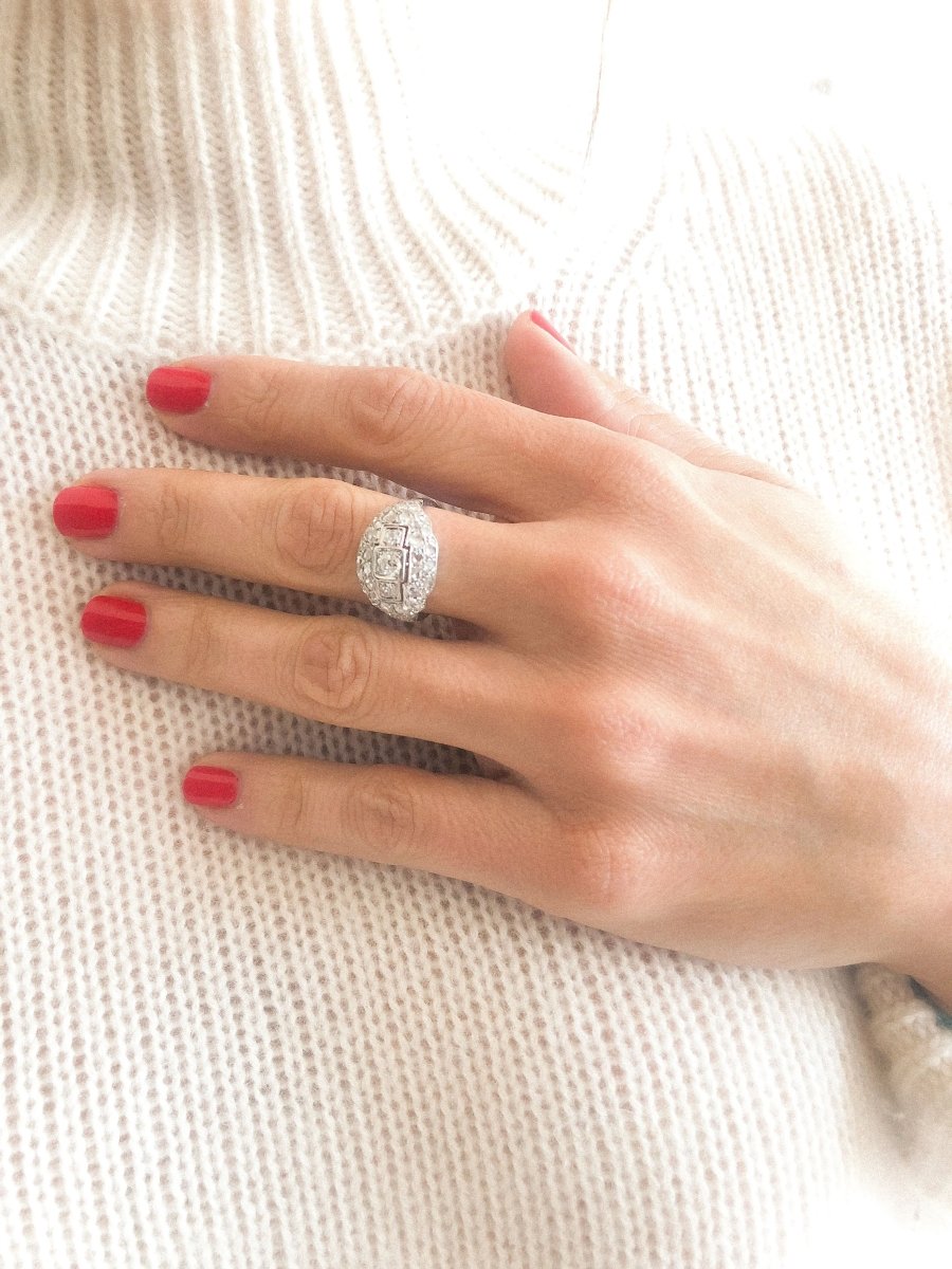 Bague en platine et diamant des années 1930 - Castafiore