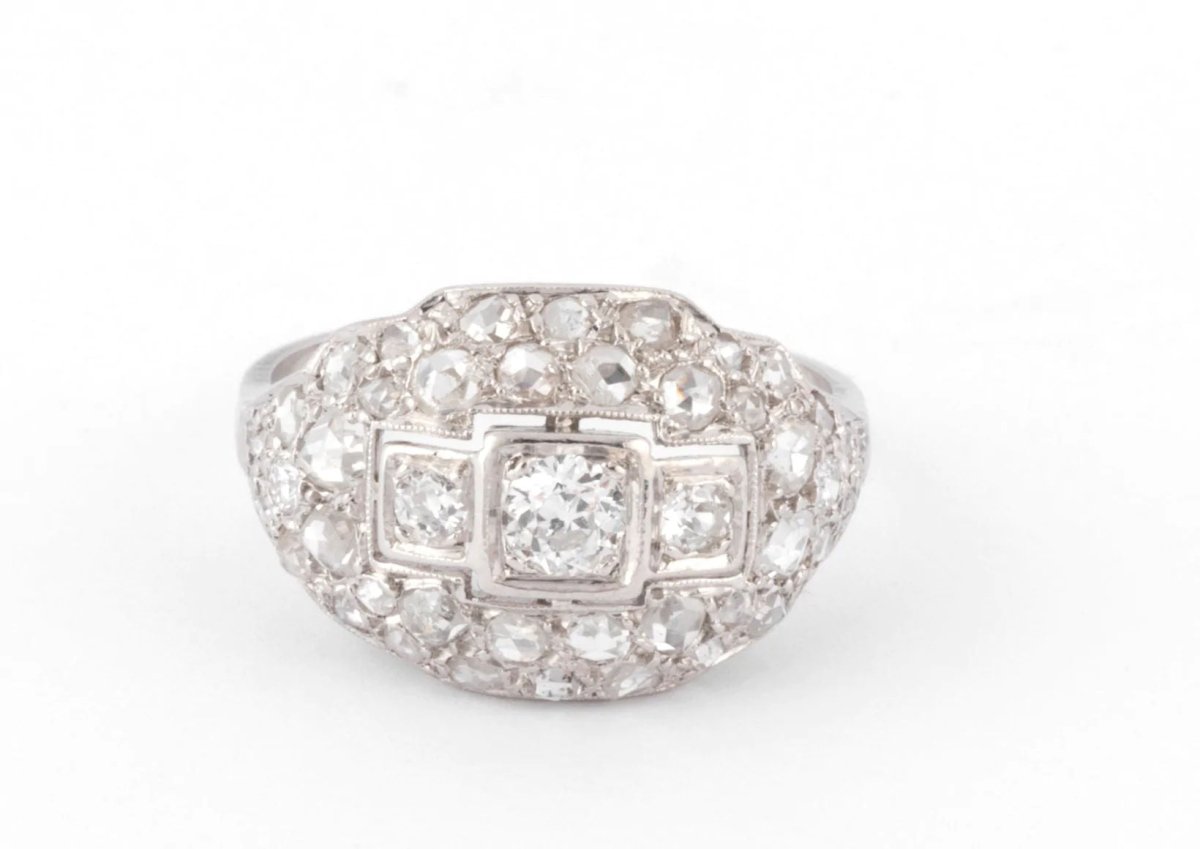 Bague en platine et diamant des années 1930 - Castafiore