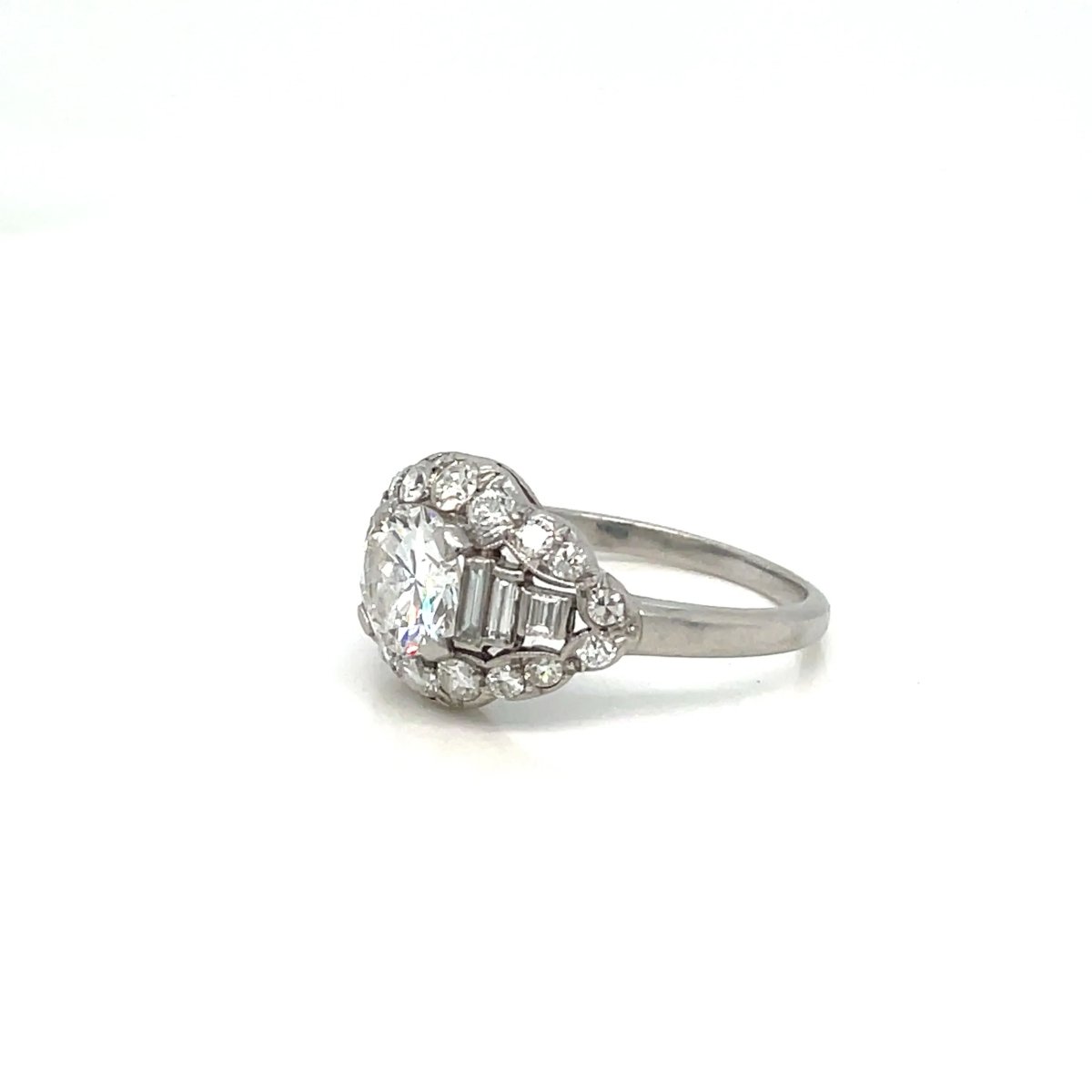 Bague en platine Trombino à diamant certifié Bulgari, CA. 1950s - Castafiore