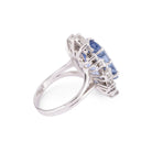 Bague entourage saphir naturel et diamant - Castafiore