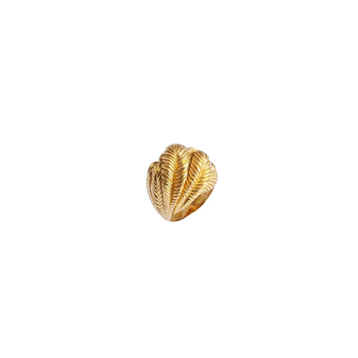 Bague "feuillage" en or jaune - Castafiore