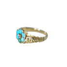 Bague fleur ancienne turquoises et diamant - Castafiore