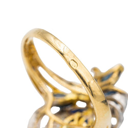 Bague Fleur en or jaune et saphir - Castafiore