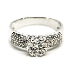 Bague Fleur Or blanc Diamant - Castafiore