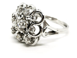 Bague Fleur Platine Diamant - Castafiore