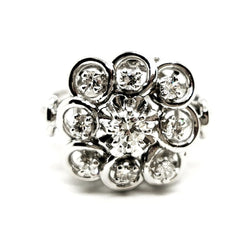 Bague Fleur Platine Diamant - Castafiore