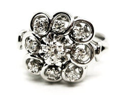 Bague Fleur Platine Diamant - Castafiore