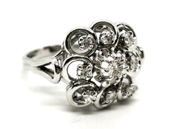 Bague Fleur Platine Diamant - Castafiore