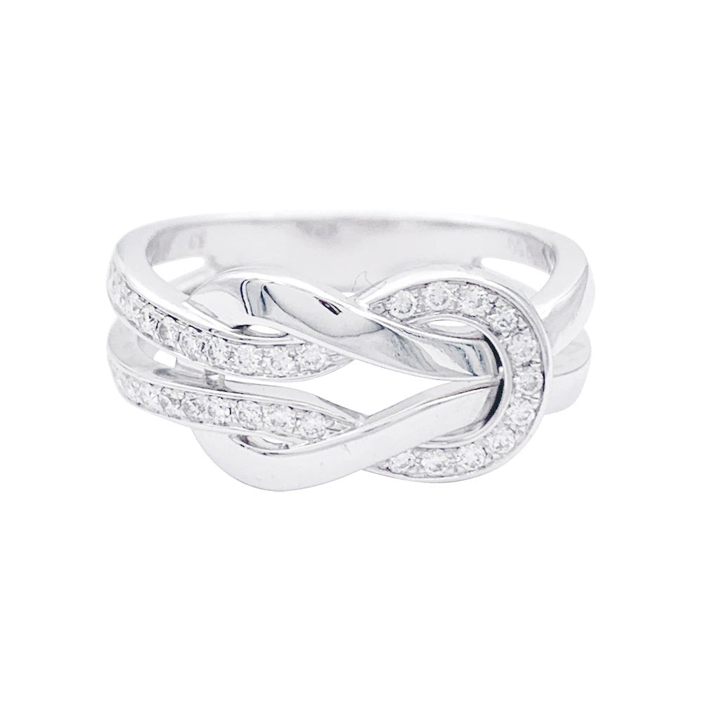 Bague Fred, "Chance Infinie", or blanc, diamants. - Castafiore