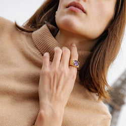 Bague FRED en or jaune et améthyste - Castafiore