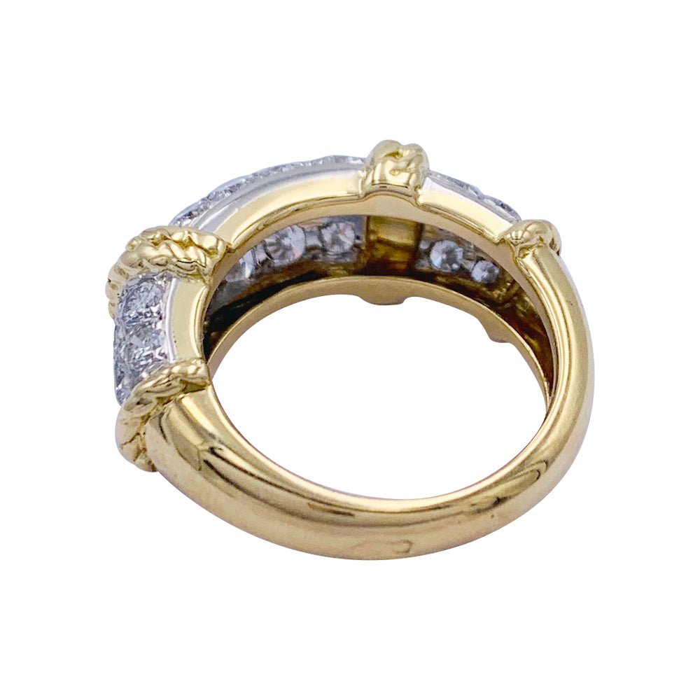 Bague Fred, "Isaure", or jaune, platine, diamants - Castafiore