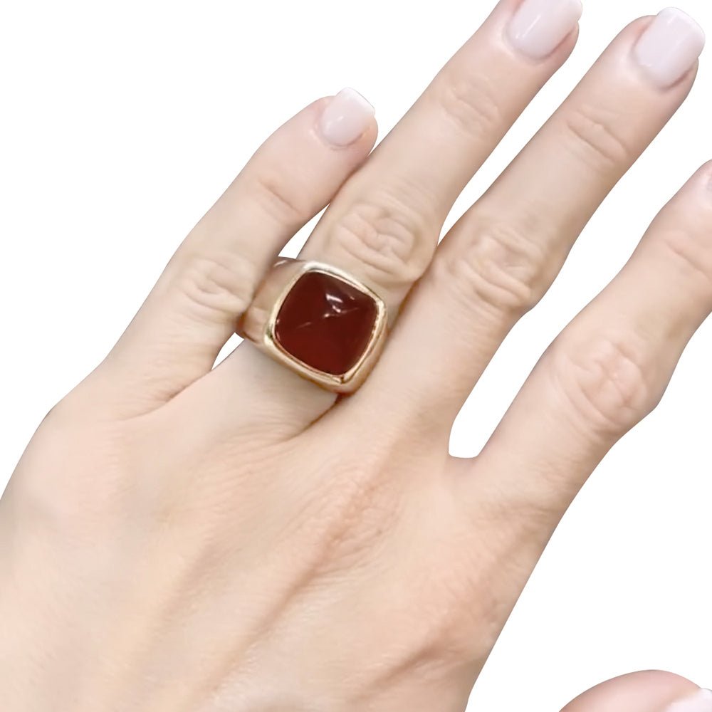 Bague FRED "Pain de Sucre" en or jaune, or blanc et cornaline - Castafiore