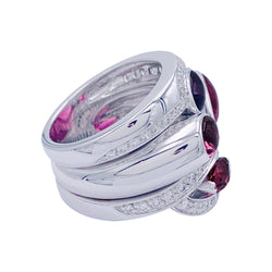 Bague Fred, "Princess K", or blanc, pierres de couleurs - Castafiore