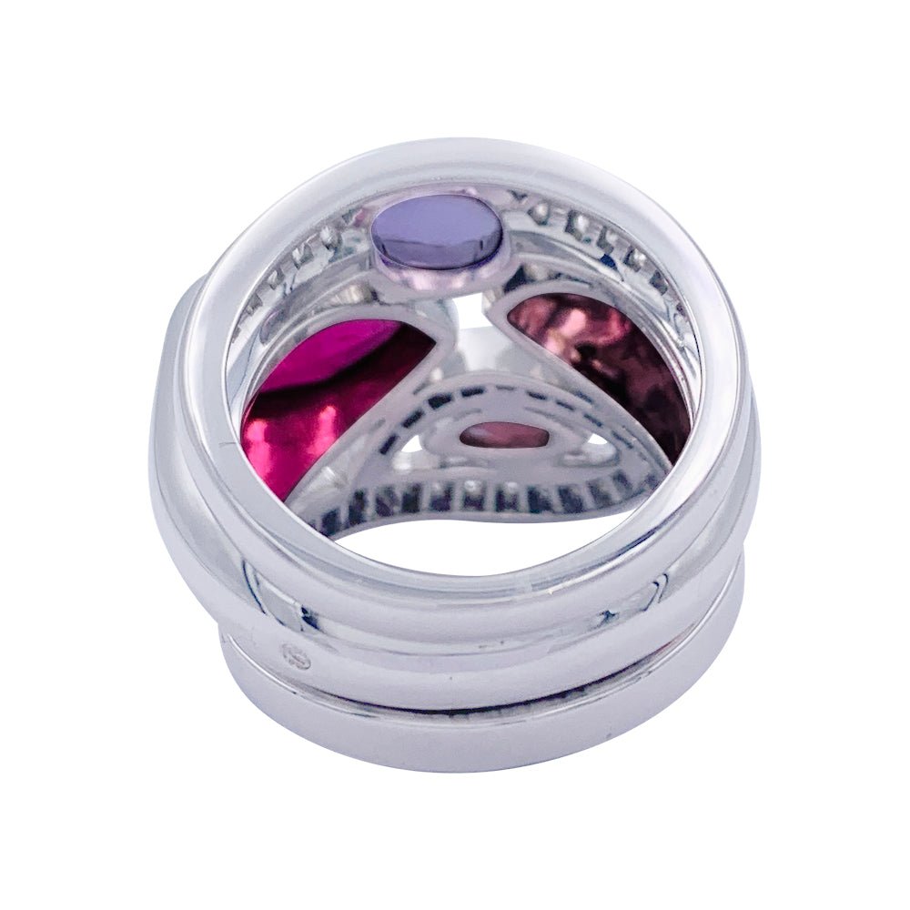 Bague Fred, "Princess K", or blanc, pierres de couleurs - Castafiore