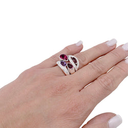 Bague Fred, "Princess K", or blanc, pierres de couleurs - Castafiore