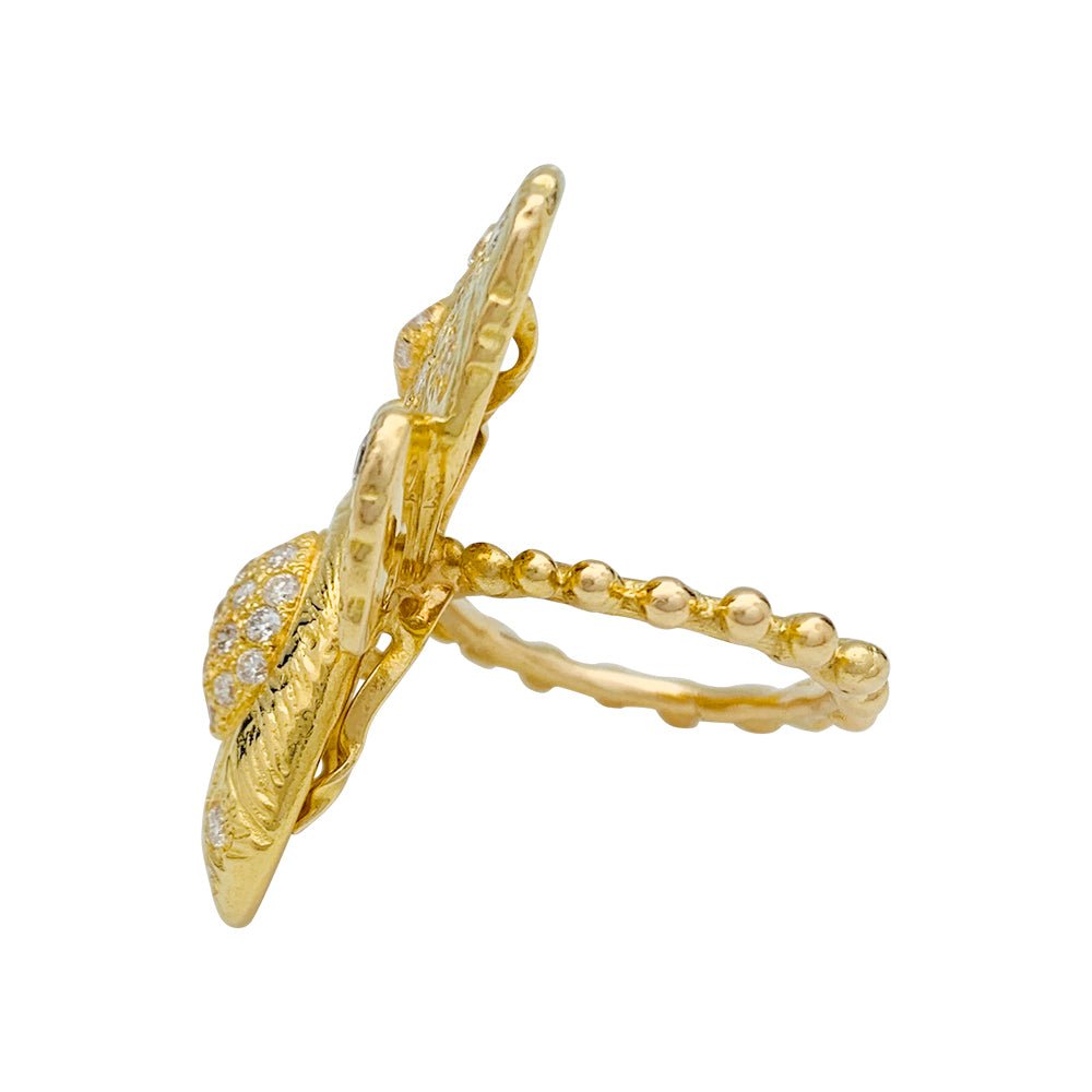 Bague GARNAZELLE "Papillon" en or jaune, diamants - Castafiore