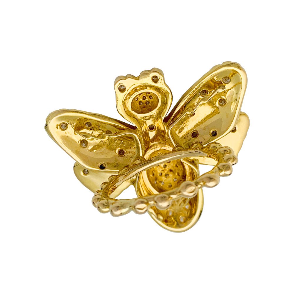 Bague GARNAZELLE "Papillon" en or jaune, diamants - Castafiore