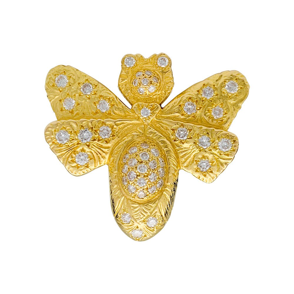 Bague GARNAZELLE "Papillon" en or jaune, diamants - Castafiore